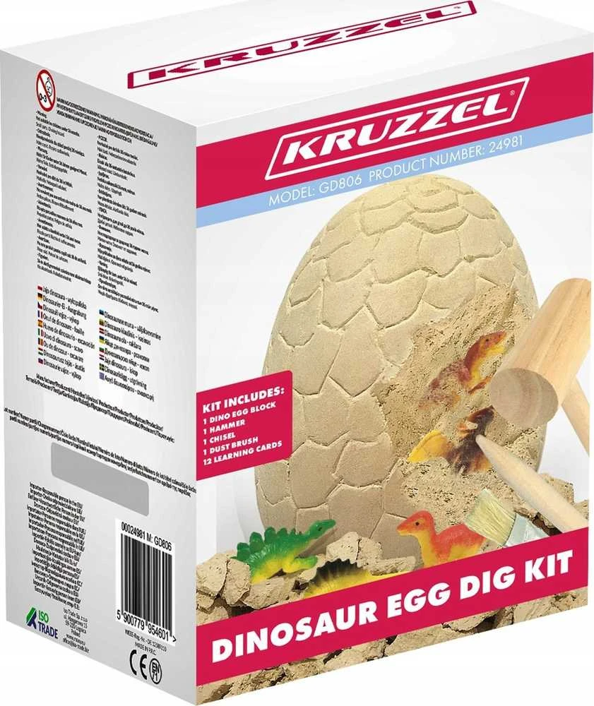 Kruzzel Žaislinis Dinozauro kiaušinis - archeologinis kasinėjimas 24981