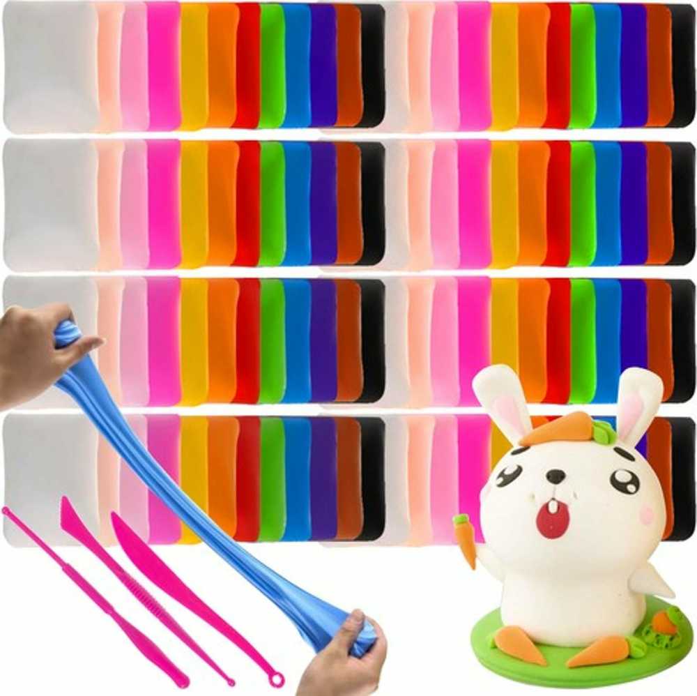 Kruzzel 96 vnt MAGICAL PLASTICINE SENSO POLIMERINIS MOLIS PUTŲ MASĖ VAIKAMS
