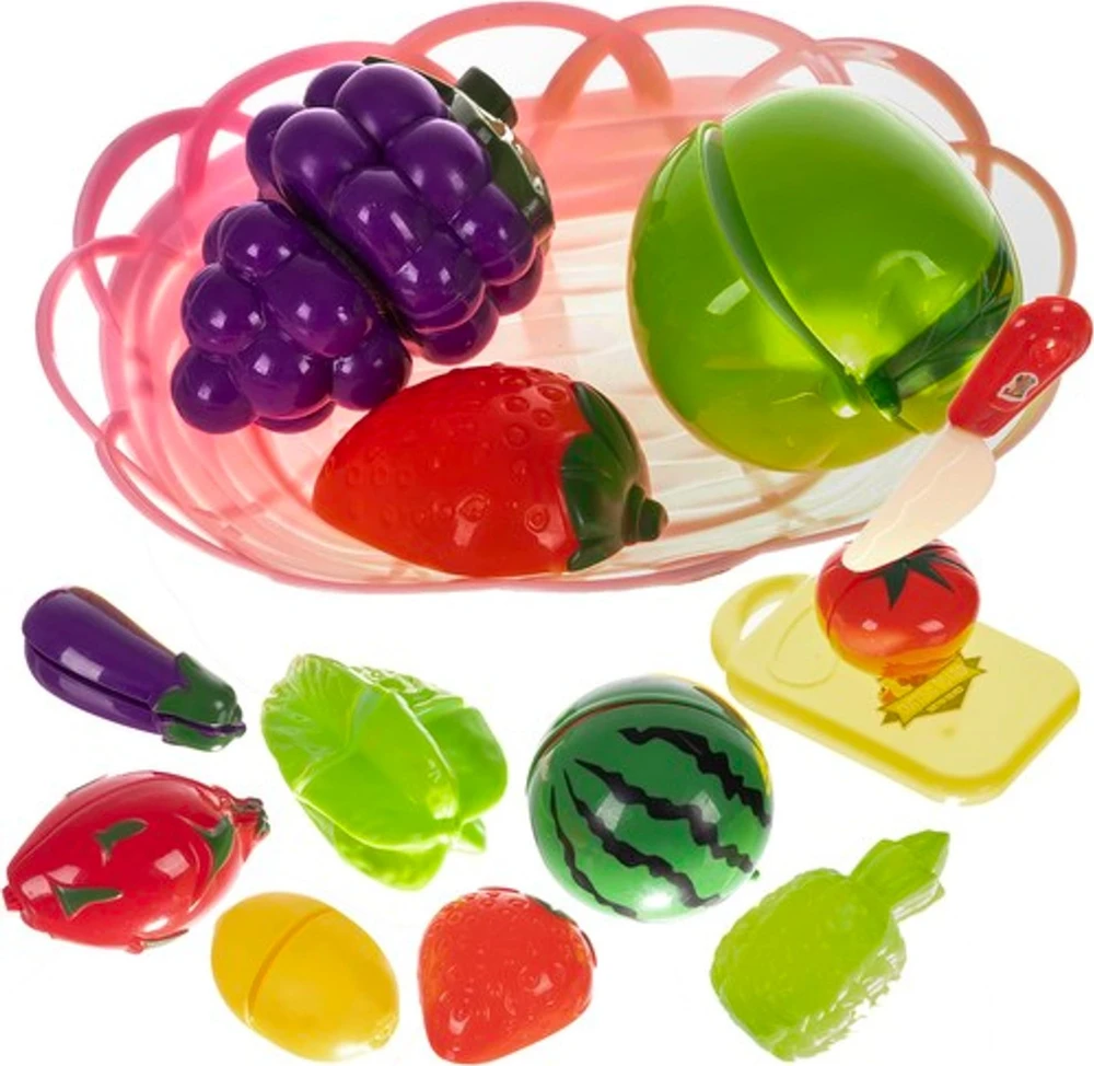 Kruzzel Set of fruit ir daržovės for cutting in a basket 22576