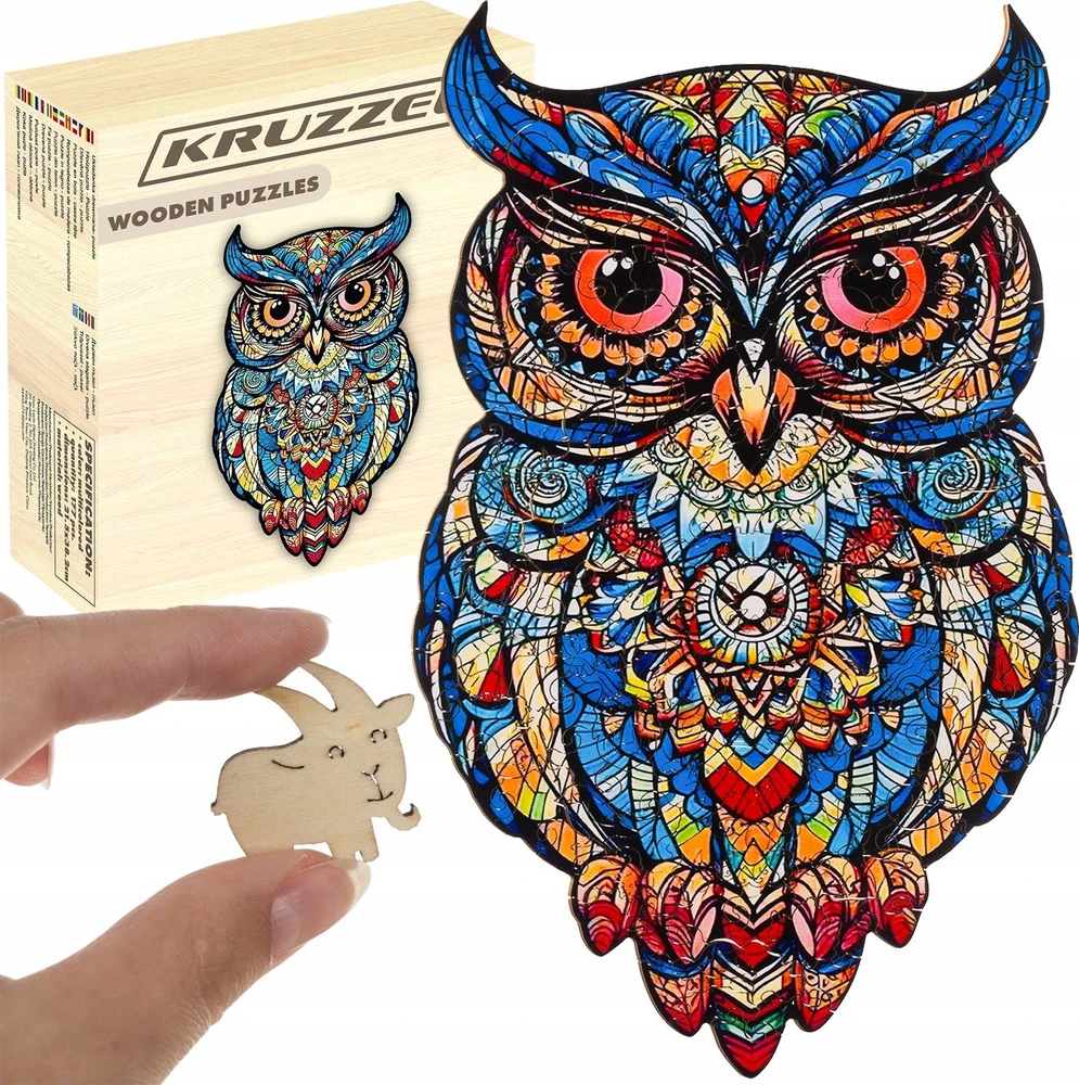 Išskirtinė įdomi medinė dėlionė - Pelėda Kruzzel 24551