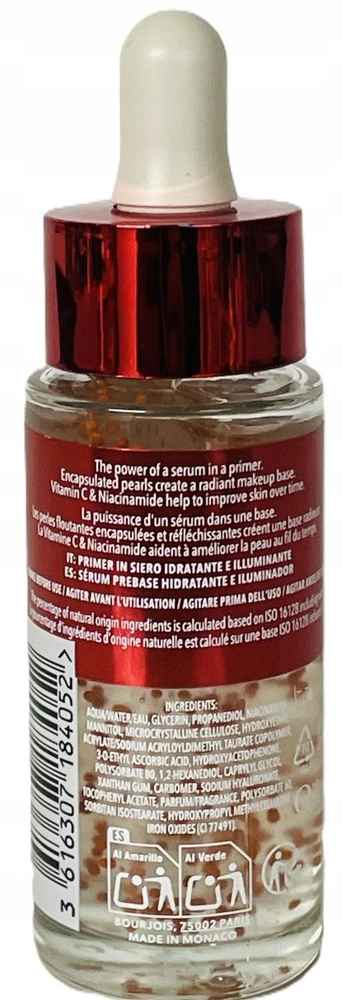 „Bourjois Healthy Mix Serum Primer“ – skaistinamasis veido makiažo pagrindas-serumas su vitaminu C ir niacinamidu, 30 ml.