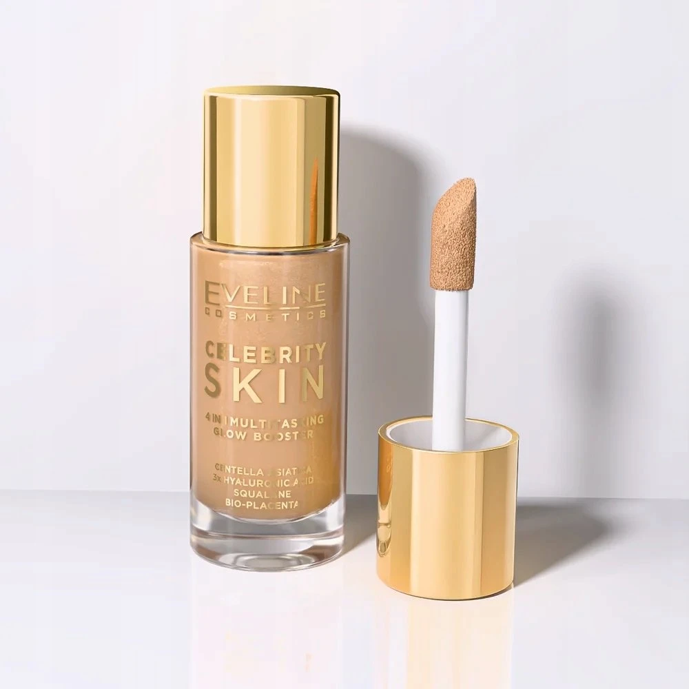 Kryolan „Eveline Cosmetics Celebrity Skin Glow Booster“ daugiafunkcis veido makiažo pagrindas „01W Universal Vanilla“, 30 ml