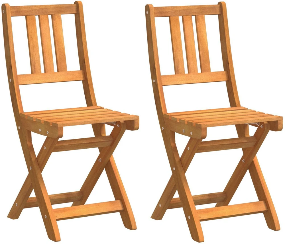 Lauko bistro kėdės 2 vnt. Kietos akacijos mediena
