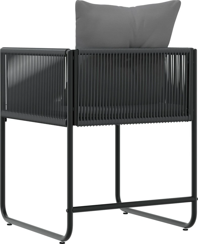 Kėdė 4 vnt. Juoda ir Antracitas PE ratanas