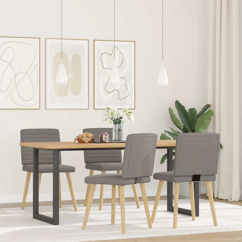 Valgomojo kėdės, 4vnt., taupe spalvos, audinys