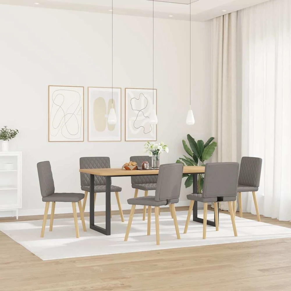 Valgomojo kėdės, 6vnt., taupe spalvos, audinys