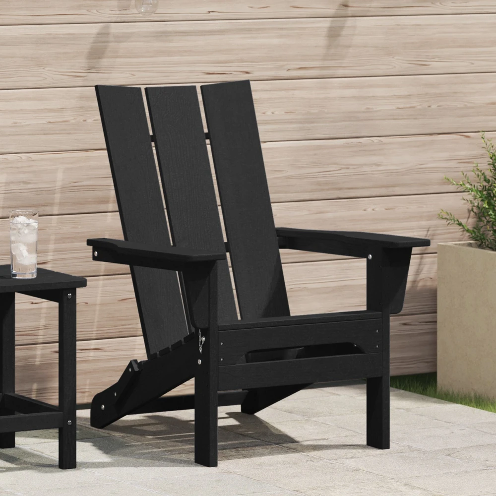 Sulankstoma Adirondack kėdė Juoda 80,5 x 74,5 x 92 cm HDPE