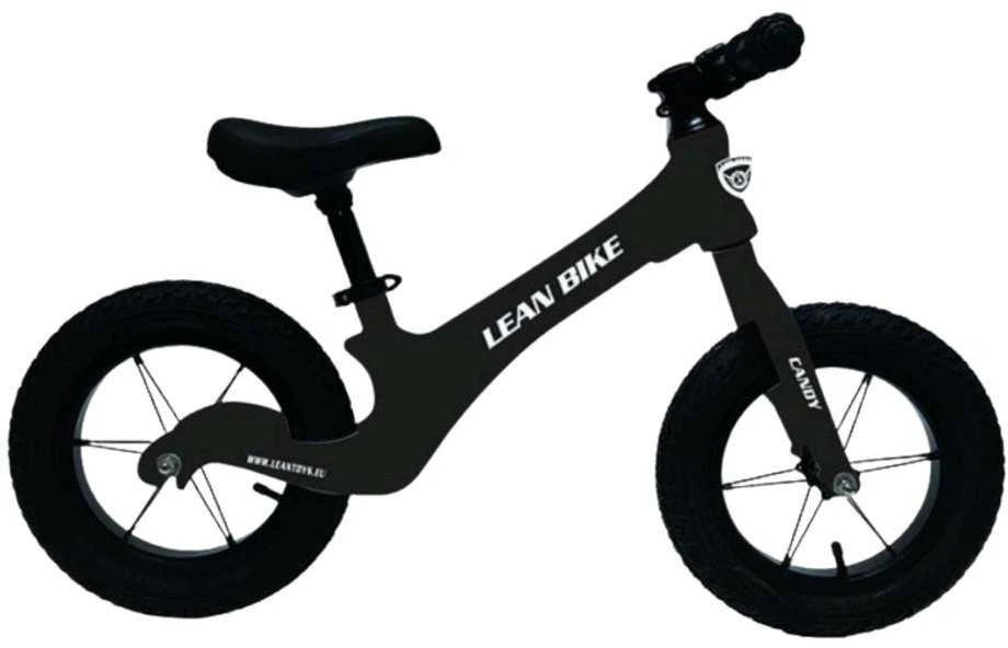 Lean Trike Balansinis dviratukas su magnio rėmu, 31 cm ratai, 3–6 metų vaikams, juodas