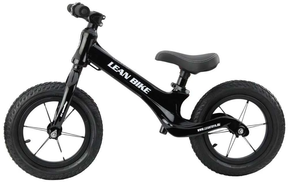 Lean Trike Balansinis dviratukas su magnio rėmu, 31 cm ratai, 3–6 metų vaikams, juodas
