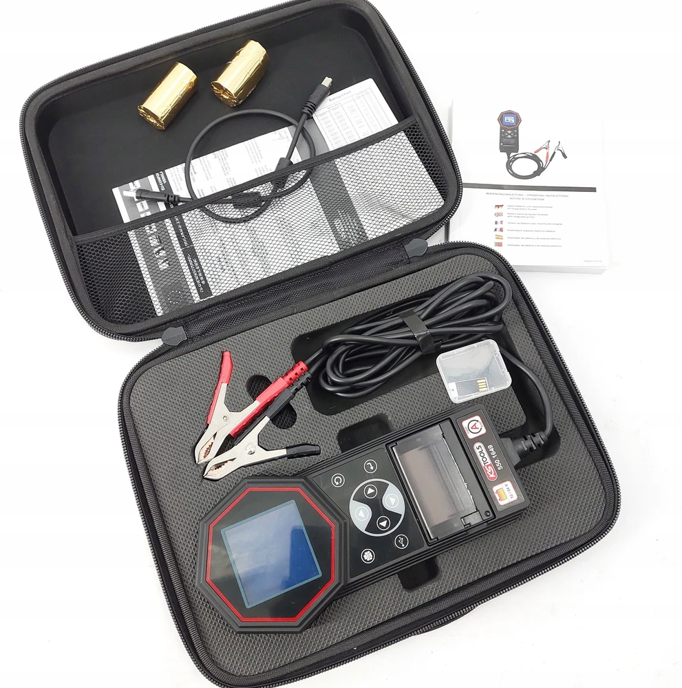 KS Tools 12V / 24V Baterija Charge & Start Analyzer w. spausdinti