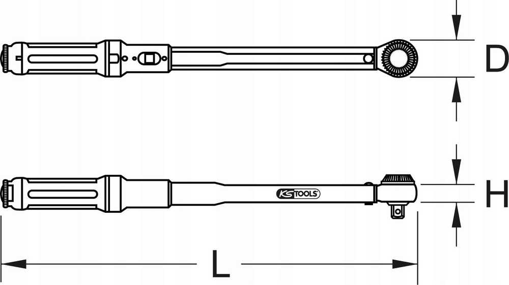 Dinamometrinis raktas su terkšle ERGOTORQUEprecision 3/8" 10-50Nm, KS Tools