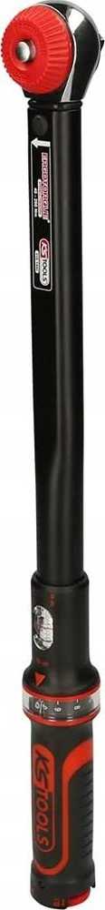 Dinamometrinis raktas su terkšle ERGOTORQUEprecision 3/8" 10-50Nm, KS Tools