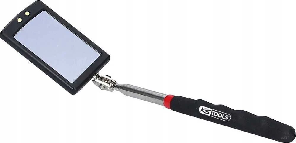 Veidrodėlis apžiūrai teleskopinis su apšvietimu 260-760mm,, KS Tools