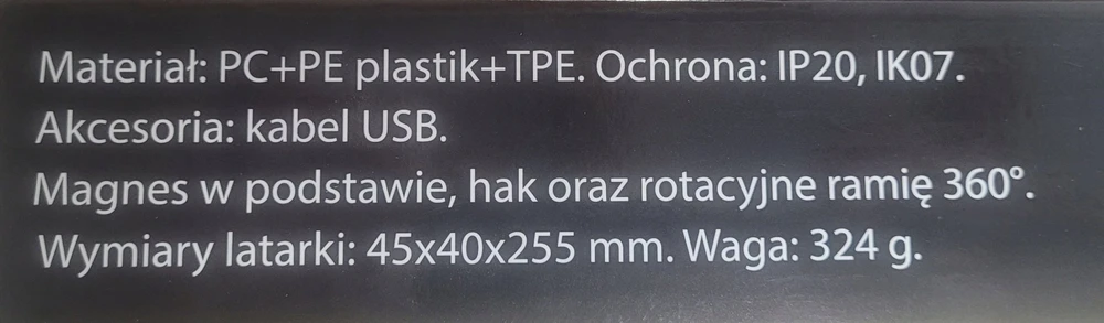 Urzadzenia Warsztatowe Dirbtuvių įranga KT HC COB LED DIRBTUVĖS LAMPAS 700lm POWERBANK