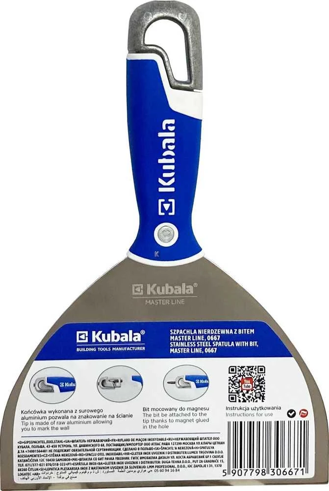 Kubala Nerūd. plieno glaistyklė su rankenoje įmontuota sukimo galvute 150 mm. Master Line