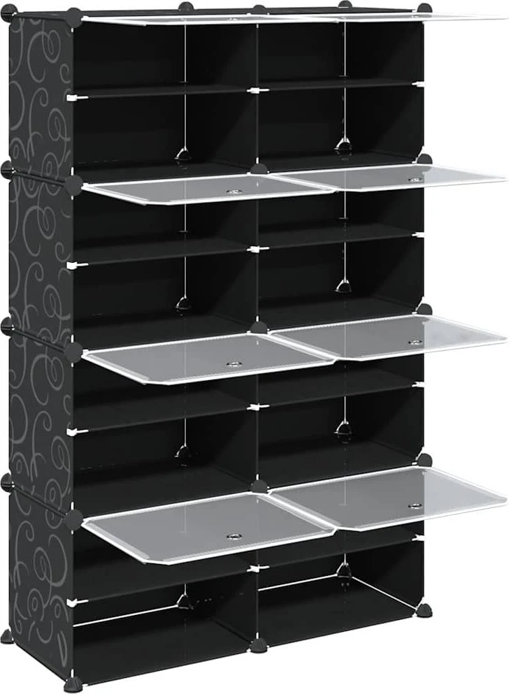 Storage Cube Organizer su 8 kubeliais ir durelėmis Juodas PP
