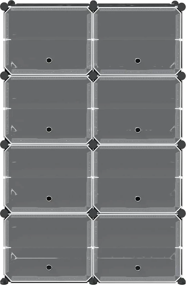 Storage Cube Organizer su 8 kubeliais ir durelėmis Juodas PP