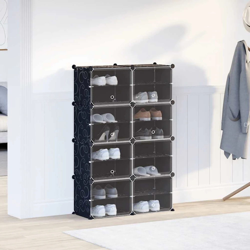 Storage Cube Organizer su 8 kubeliais ir durelėmis Juodas PP