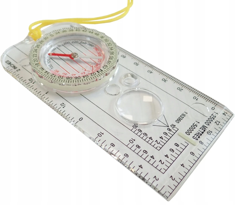 Kubisport Kompasas Buzolė Navigacijai su Lupa ir Matavimo Juostomis 126 x 60 mm (Kub_05-SBU01K)