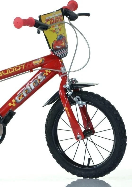 Kubisport Vaikiškas dviratukas 14 Cali Zygzak McQueen Cars Auta hamulec Dino Bikes (Kub_05-CSK5143K/CS3)