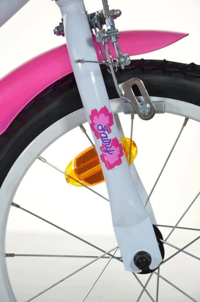 Kubisport Vaikiškas dviratis 16 colių Fairy mergaitėms su krepšeliu ir sėdynėle Dino Bikes (Kub_05-CSK5166K-BF)