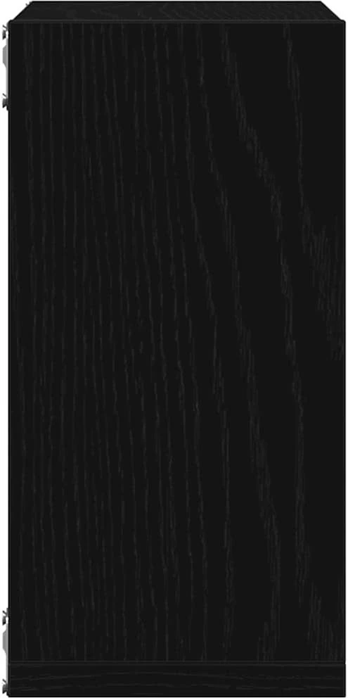Sieninės lentynos, kubo formos, 6 vnt., juodo ąžuolo spalvos, 30x15x30cm, inžinerinė mediena