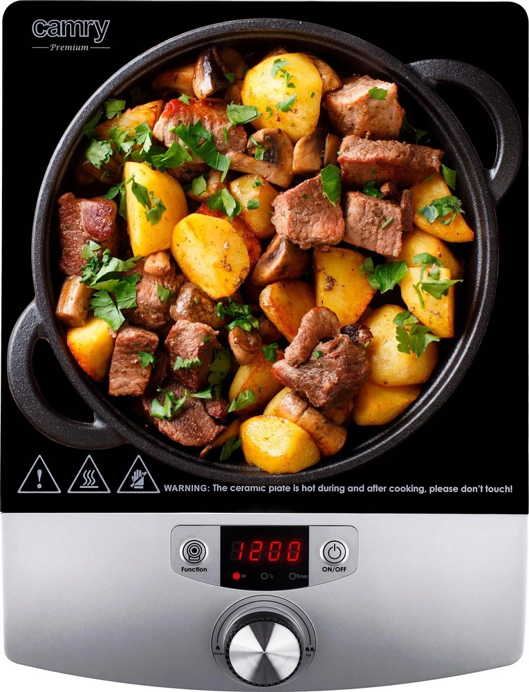 Kaitlentė Adler Camry Cooker Indukcija | CR 6515 | Degiklių / virimo zonų skaičius 1 | Juodas/Sidabrinis | Indukcija