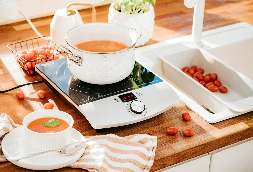 Kaitlentė Camry Cooker Induction | CR 6515 | Number of burners/cooking zones 1 | Induction | Juodas/Sidabrinis