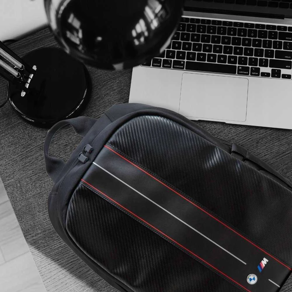 BMW Carbon Mėlyna Stripes – Backpack for 16 notebook juodas