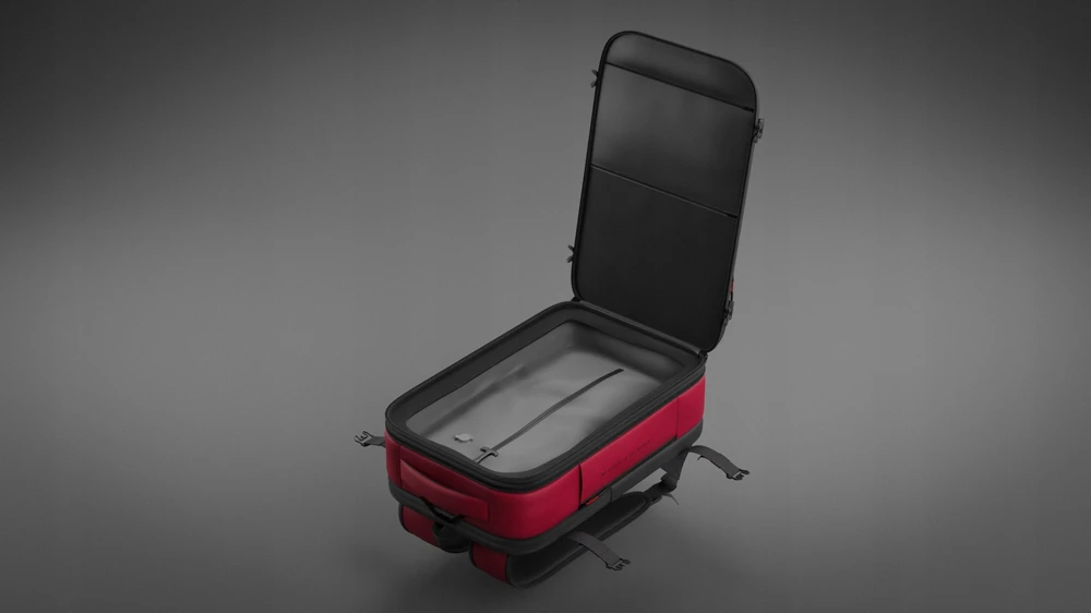 Kuprinė Diablo Chairs Air daugiafunkcinė vakuuminė, bordo spalvos