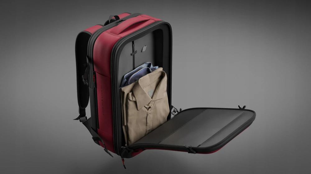 Kuprinė Diablo Chairs Air daugiafunkcinė vakuuminė, bordo spalvos
