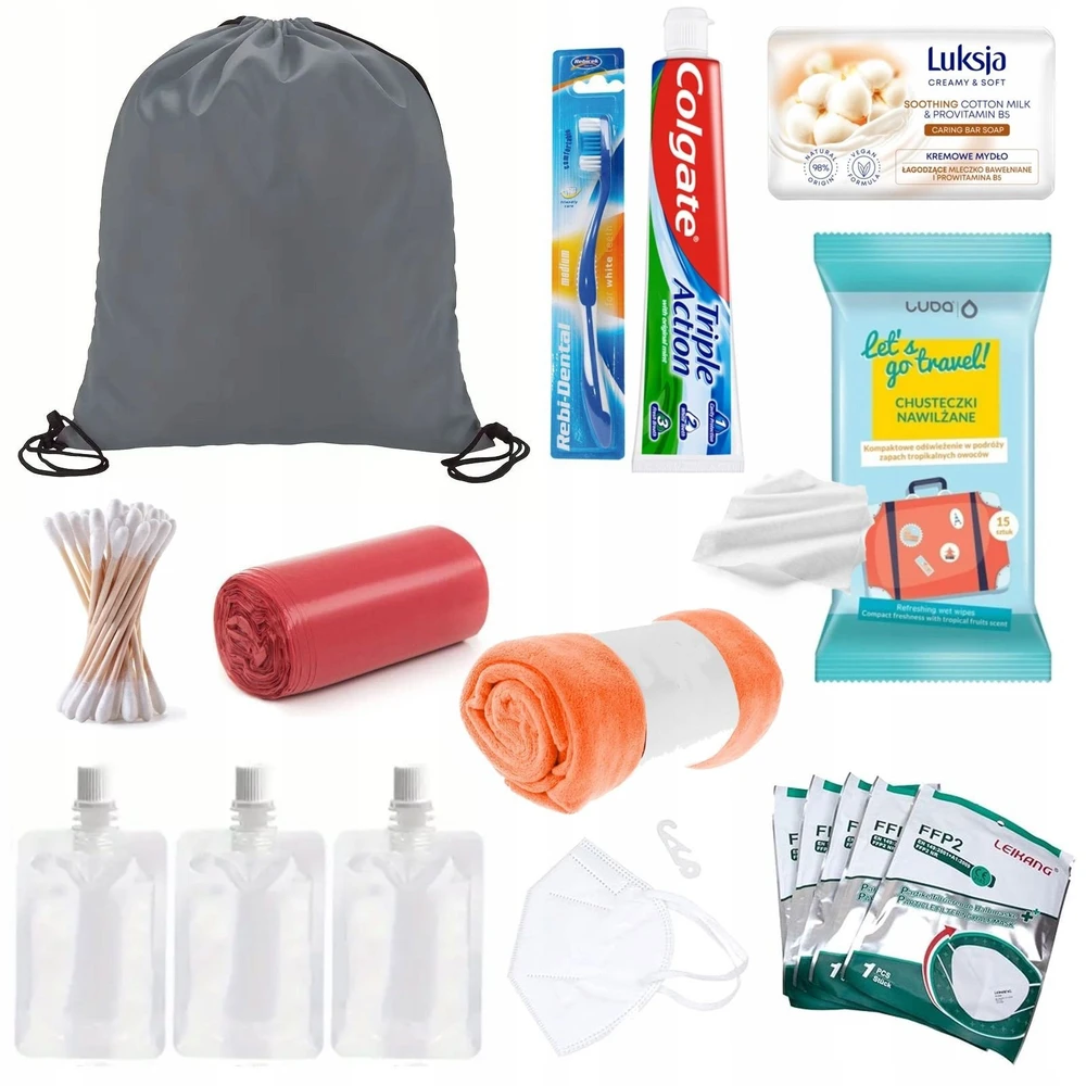 Turistinė kuprinė Kuprinė Ewakuacyjny + Wyposażenie ReadyPack X2 Rinkinys Palapinė Miegmaišis Jedzenie/ ReadyPack X2 Juodas