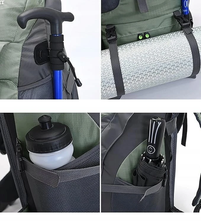 Turistinė kuprinė Kuprinė Ewakuacyjny + Wyposażenie ReadyPack X2 Rinkinys Palapinė Miegmaišis Jedzenie/ ReadyPack X2 Juodas