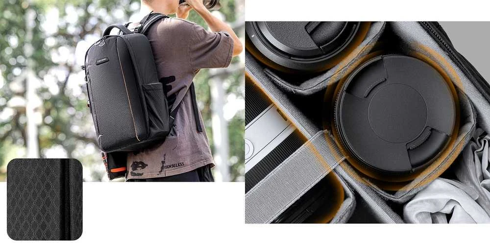 Fotografijos Kuprinė - K&F Concept Beta 18L, 14" Nešiojamam Kompiuteriui, 180° Atidarymas, Juoda