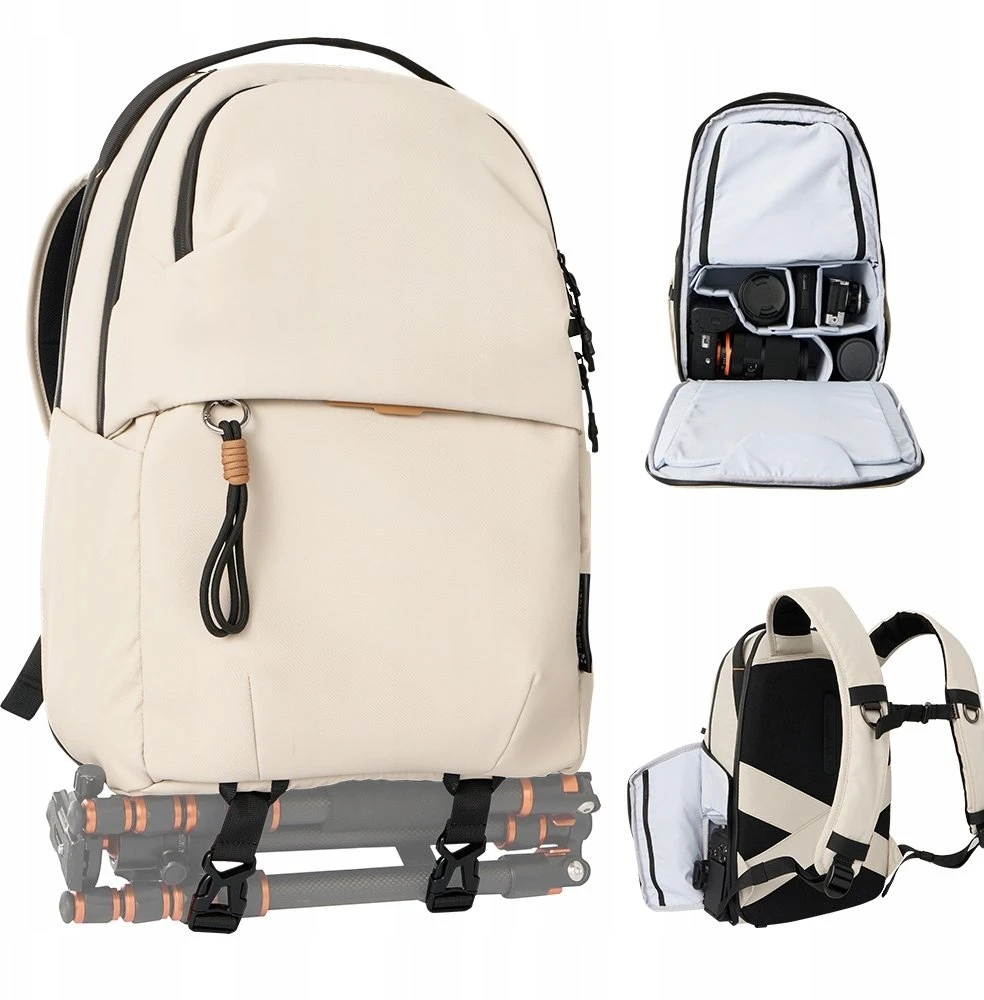 Kuprinė Kf Foto 25l neperšlampamas na aparat kamerę laptop dron K&f Kf13.300v1 smėlio spalva