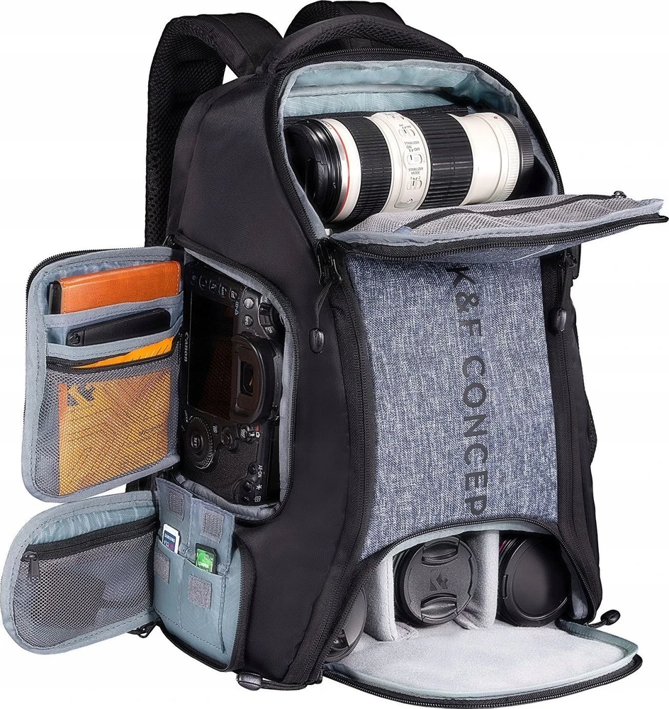 Kf Concept Kuprinė fotografinė didelė DSLR fotoaparatui ir dronui, vaizdo kamerai, 25l / K&f / Kf13.164