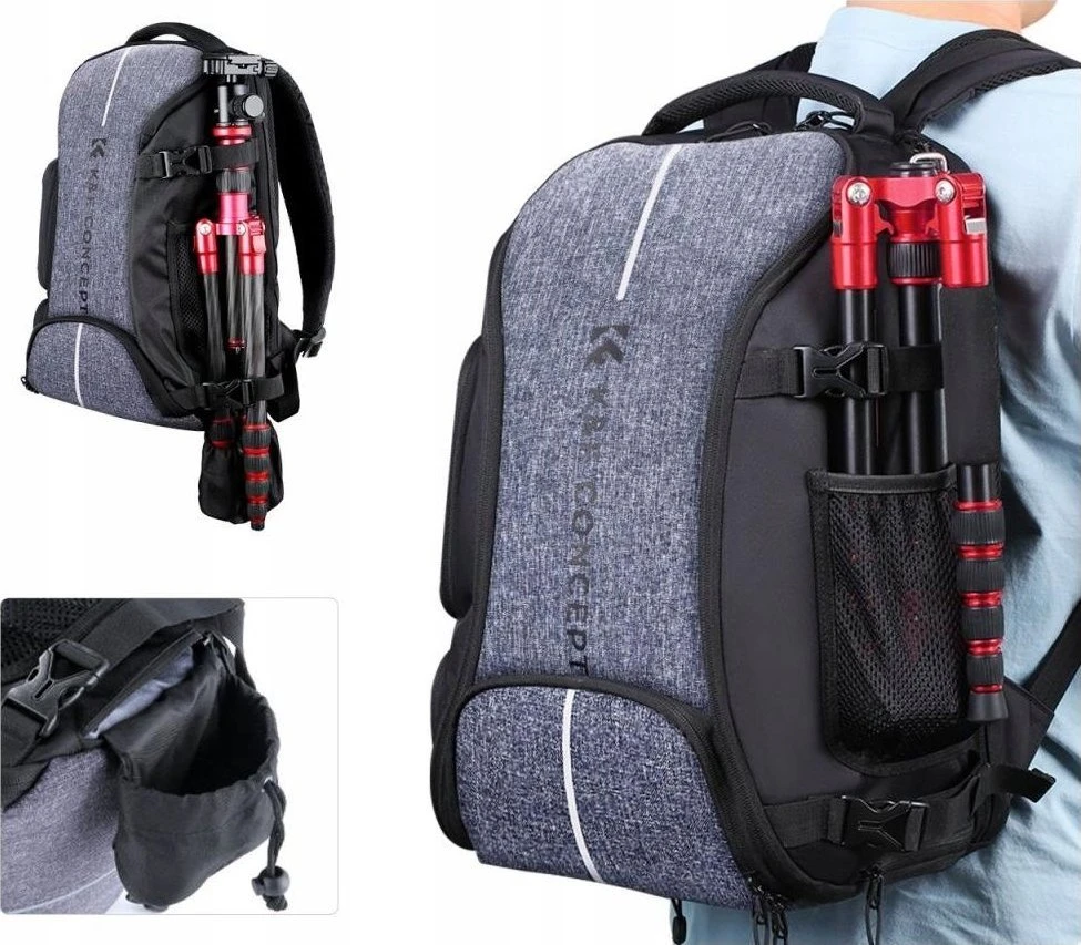 Kf Concept Kuprinė fotografinė didelė DSLR fotoaparatui ir dronui, vaizdo kamerai, 25l / K&f / Kf13.164