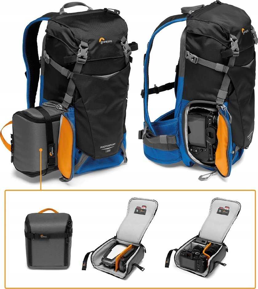 Lowepro kuprinė PhotoSport BP 15L AW III, juoda/mėlyna
