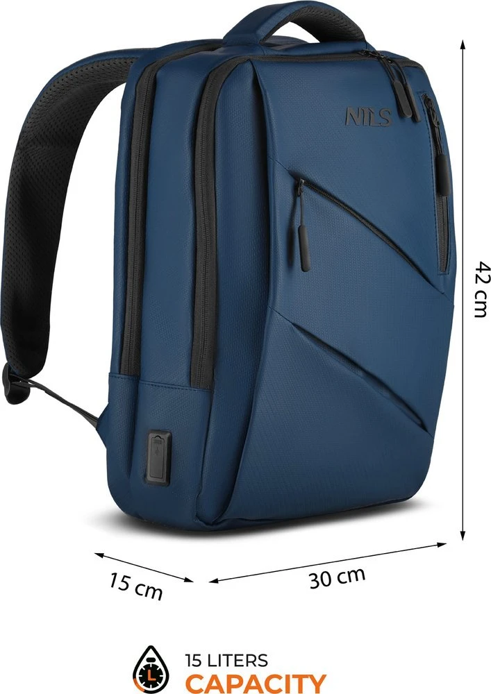 Kuprinė Nils Extreme NC4502 na laptop su USB mėlyna NILS