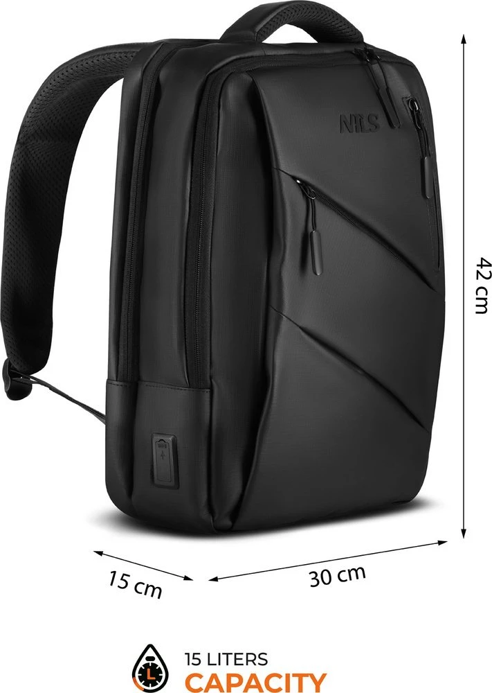 Kuprinė Nils Extreme NC4502 Kuprinė na laptop su USB juoda NILS