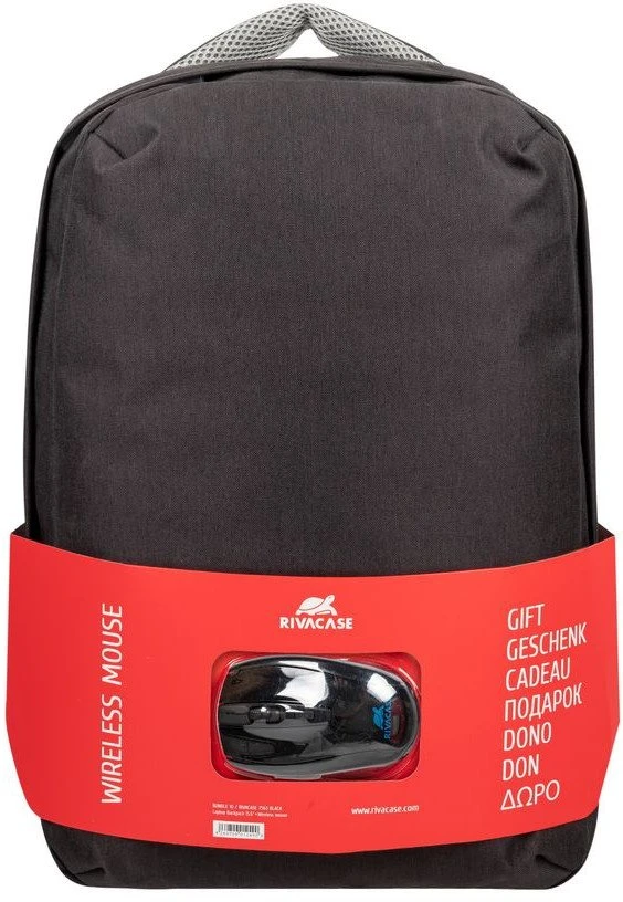 Kuprinė RivaCase NB BACKPACK 15.6'' + MOUSE/7563 Juodas RIVACASE