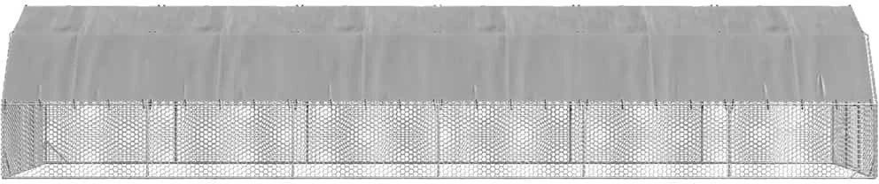 vištienos bėgimas su stogu 2,5x12x2,25 m cinkuoto plieno