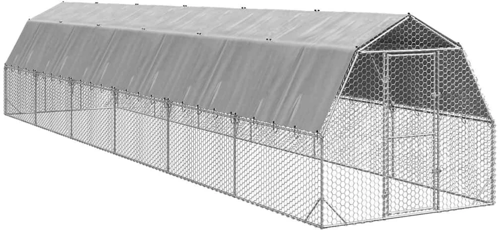 vištienos bėgimas su stogu 2,5x12x2,25 m cinkuoto plieno