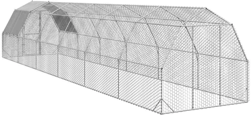vištienos bėgimas su stogu 2,5x12x2,25 m cinkuoto plieno
