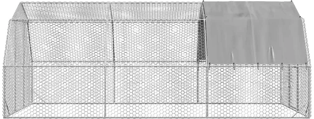 vištienos bėgimas su stogu 2,5x6x2,25 m cinkuoto plieno