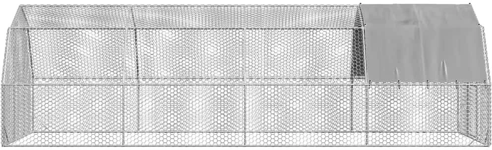 vištienos bėgimas su stogu 2,5x8x2,25 m cinkuoto plieno