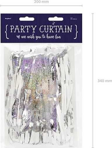 PartyDeco Folinė kutų užuolaida dekoracijoms, Spalva: Holografinė