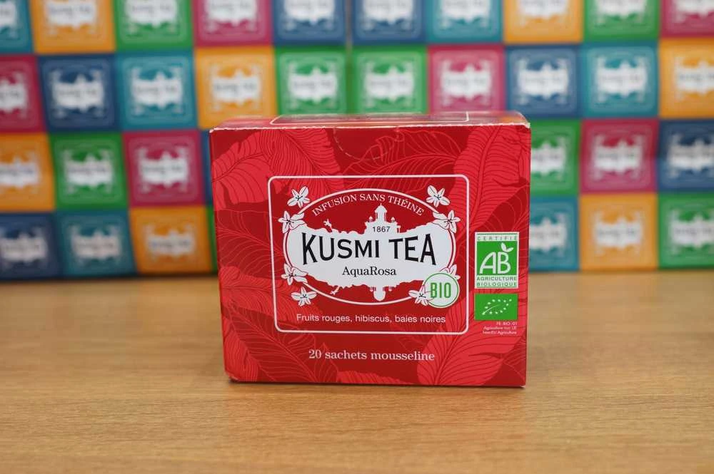 Kusmi Tea AquaRosa raudona arbatos pakuotė