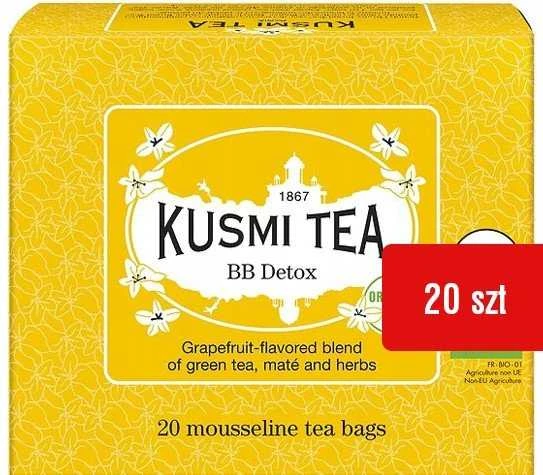 Organinis žaliosios ir matės arbatos mišinys „Kusmi Tea BB Detox“ – 20 muslininių arbatos pakelių