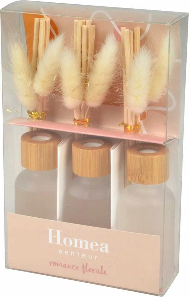 Drėkintuvas Homea difuzoriaus rinkinys su džiovintais šiaudeliais, 3 x 30 ml